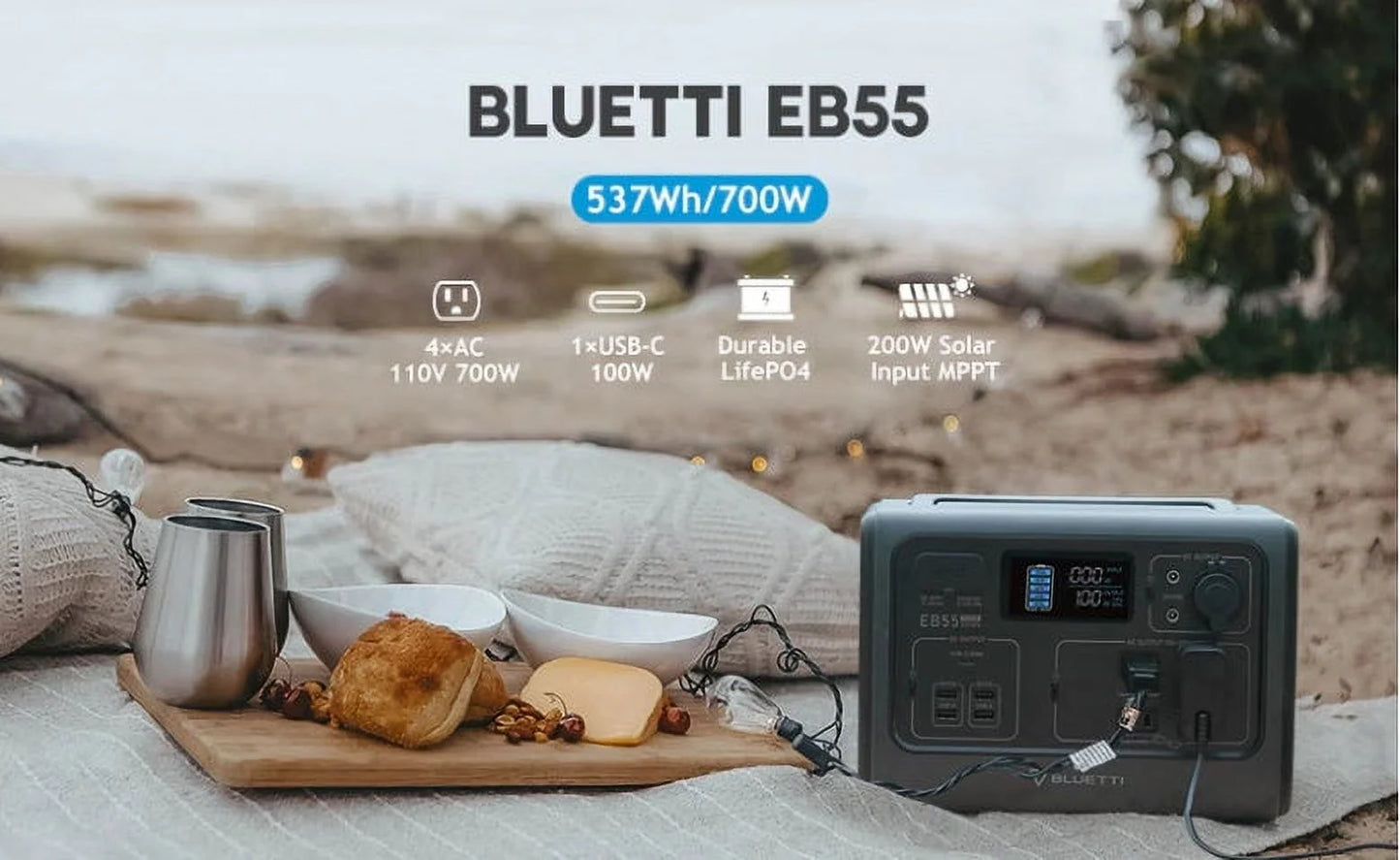 BLUETTI EB55 PORTABLE POWER STATION | 700W 537WH