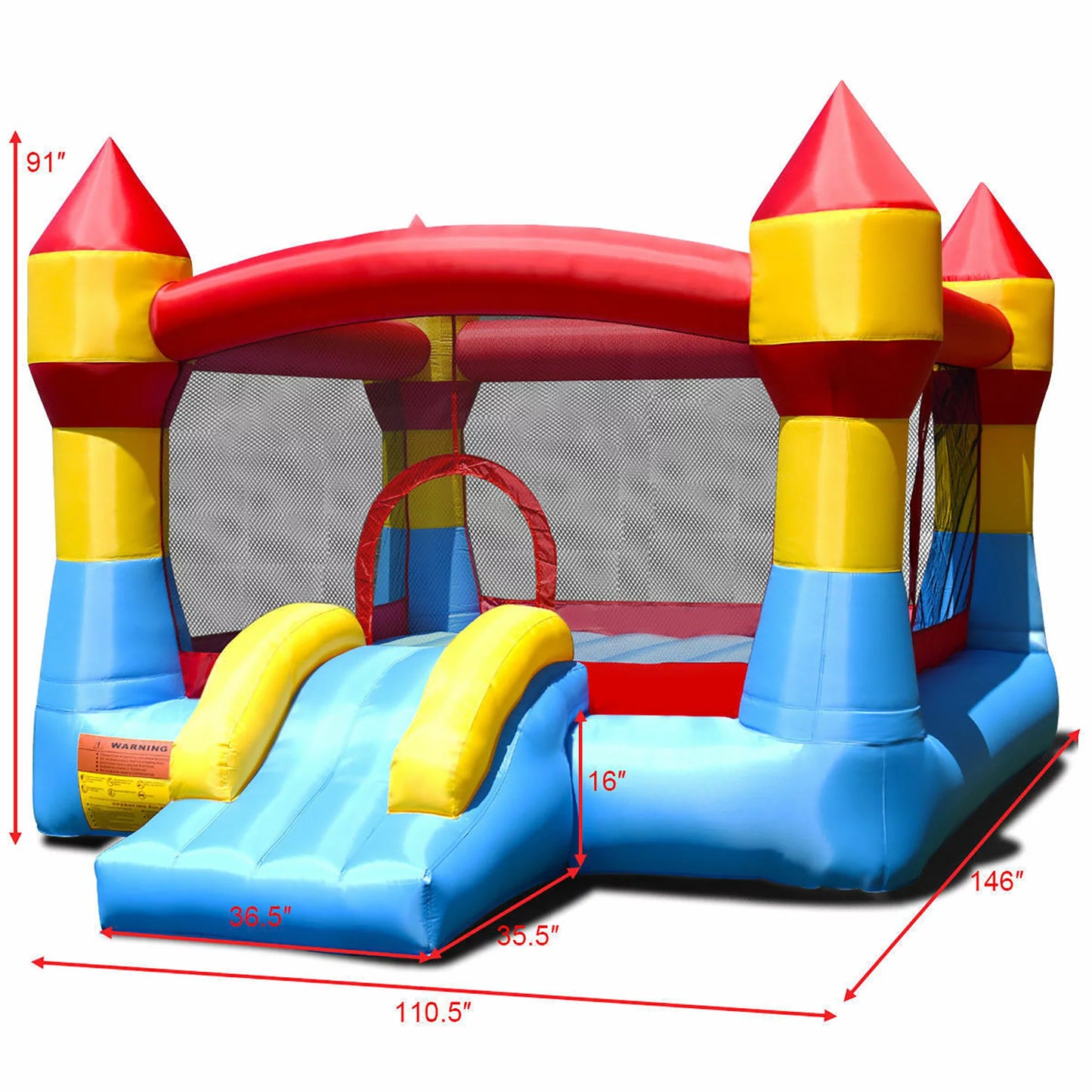 Costway Inflatable Bounce House Castle Jumper Moonwalk Playhouse Slide with  550W Blower