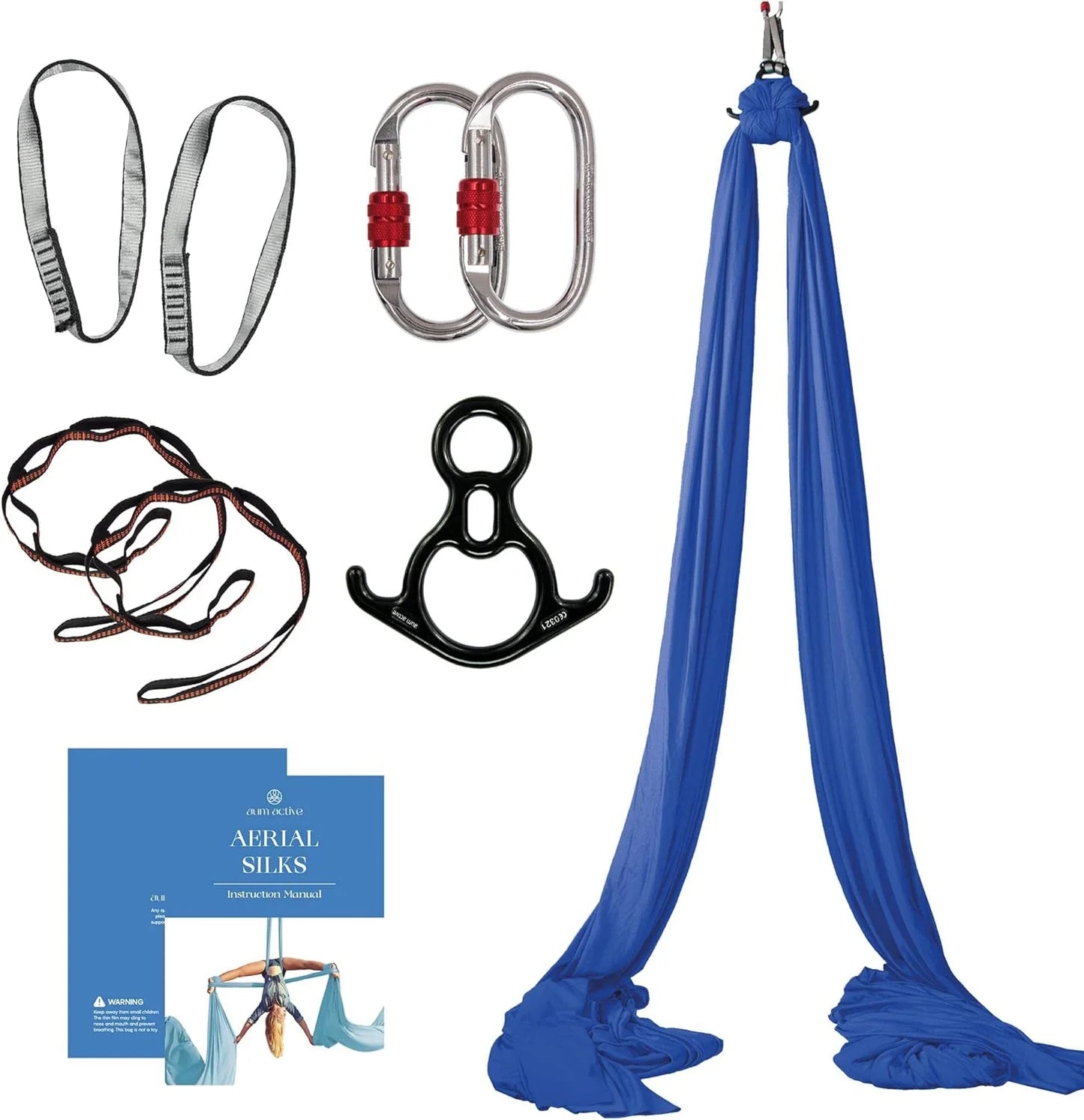 Aum Active Aerial Yoga Swing Silks &#038; Silk Sling Set &#8211; Navy, 9yd