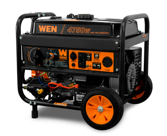 WEN 4,750/3,800-Watt 120-Volt/240-Volt Dual Fuel Gasoline and Propane Powered Electric Start Portable Generator w/ Wheel Kit