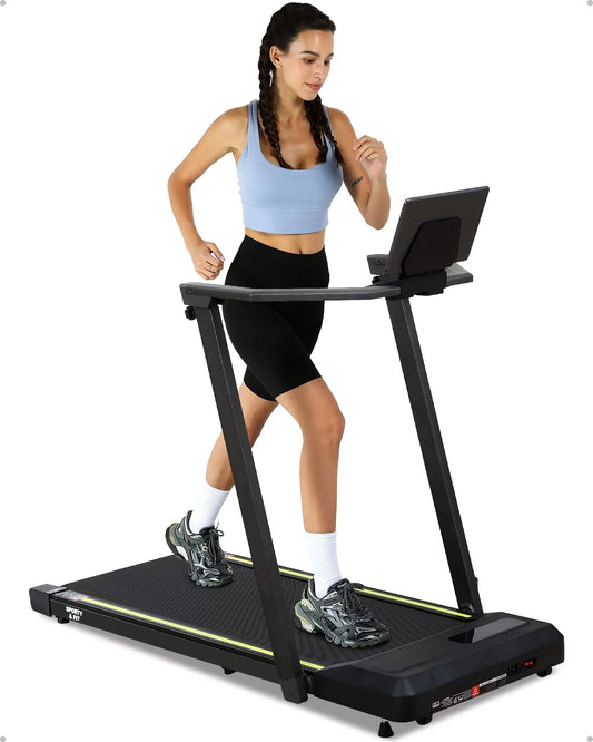 Tookss Treadmill,0.6-7.5 MPH for Running Walking, Space Saving Compact Treadmill with Remote &#038; Button Control for Apartment Office Home Exercise- Black