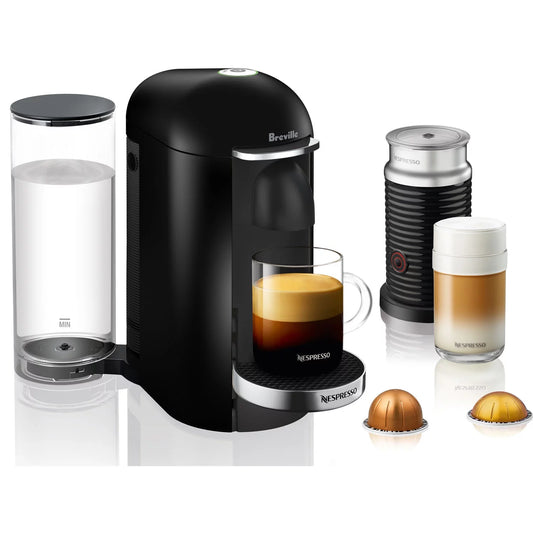 Breville Nespresso New VertuoPlus Deluxe Coffee and Espresso Single-Serve Machine in Piano Black