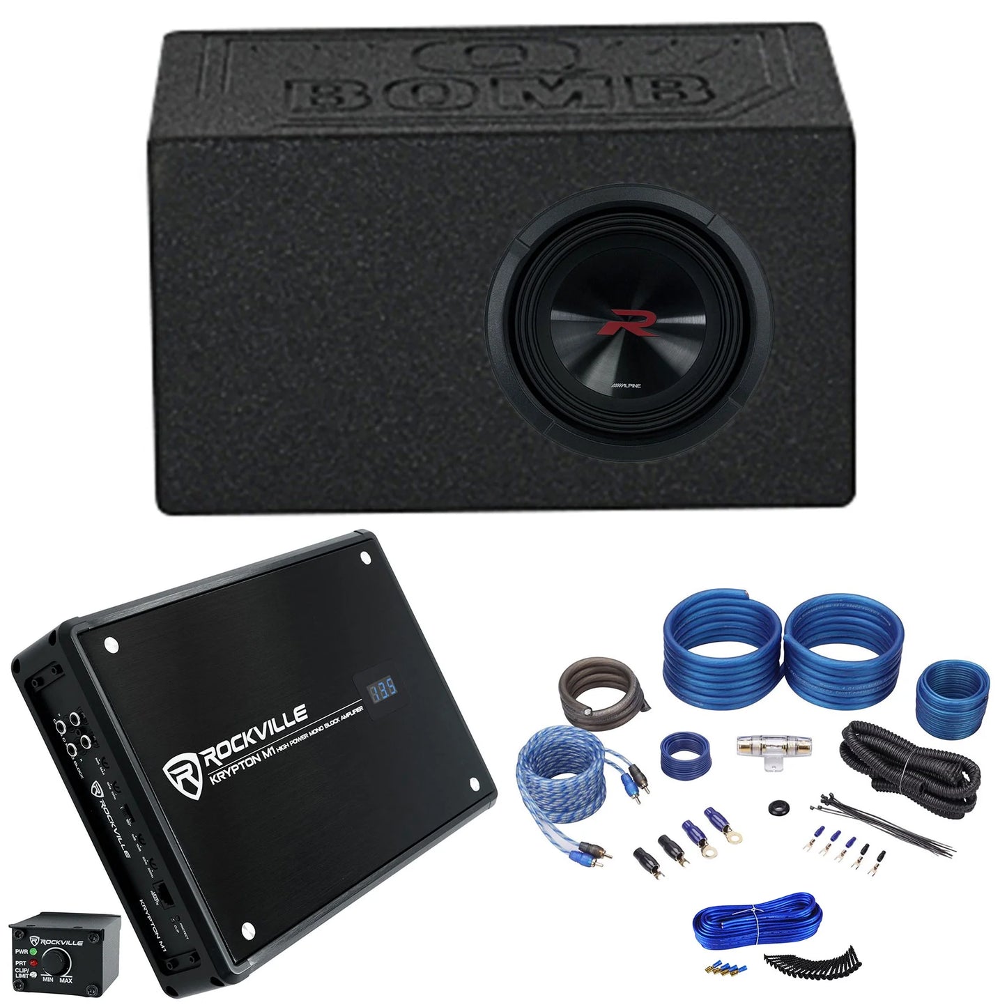 Alpine R2-W8D2 8?? 350W RMS Car Audio Subwoofer+Ported Sub Box Enclosure R2W8D2