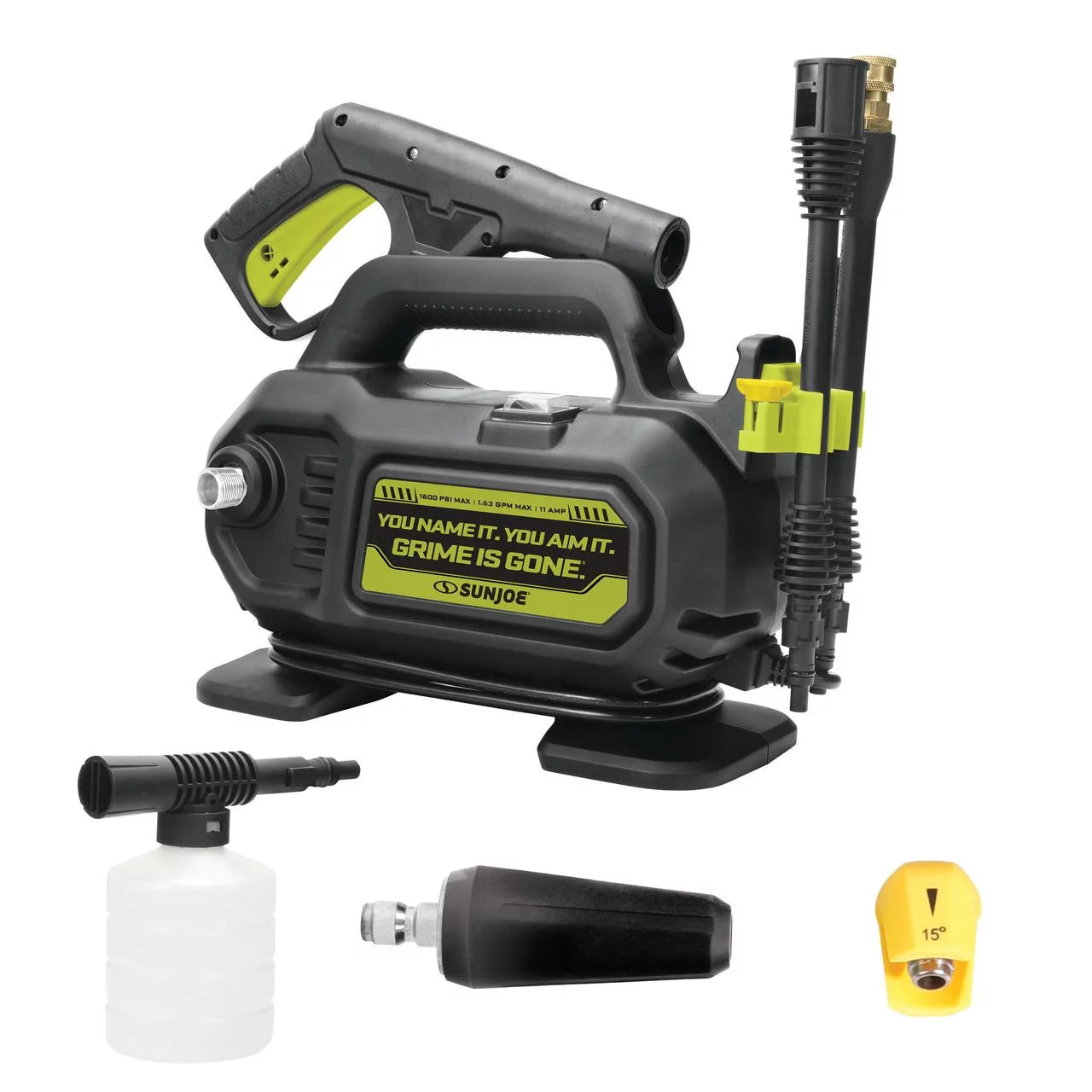 Sun Joe Electric Pressure Washer W/ Foam Cannon, Attachments, &#038; All-Purpose Concentrate Cleaner Trio