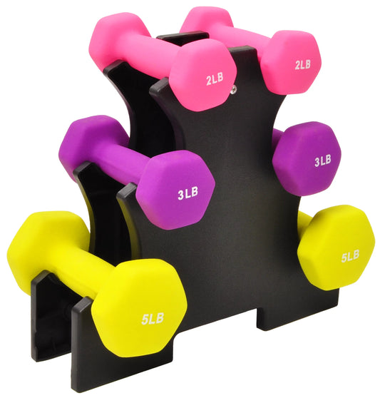 BalanceFrom Dumbbell Set with Stand (5lbs, 8lbs, 12lbs set)