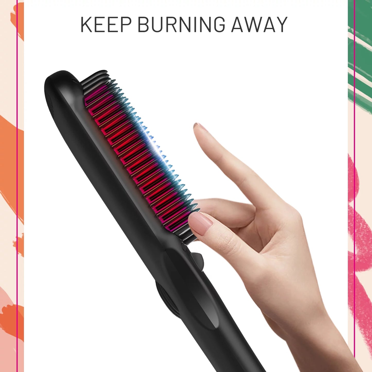 TYMO Ionic Hair Straightener Brush &#8211; Enhanced Ionic Straightening Brush with 16 Heat Levels for Frizz-Free Silky Hair, Anti-Scald &#038; Auto-off Safe &#038; Easy to Use