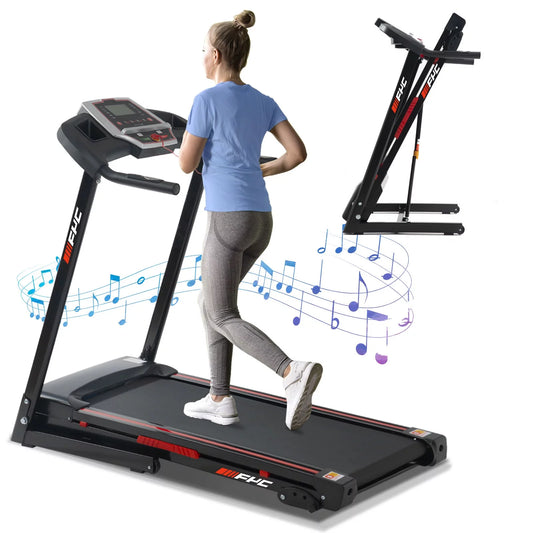 3.5HP 330 LB Weight Capacity with 3-Level Incline Folding Treadmill for Home 16.5&#8243; Running Area 10MPH Speed Running Machine Electric Foldable Treadmill with APP/Bluetooth/Incline