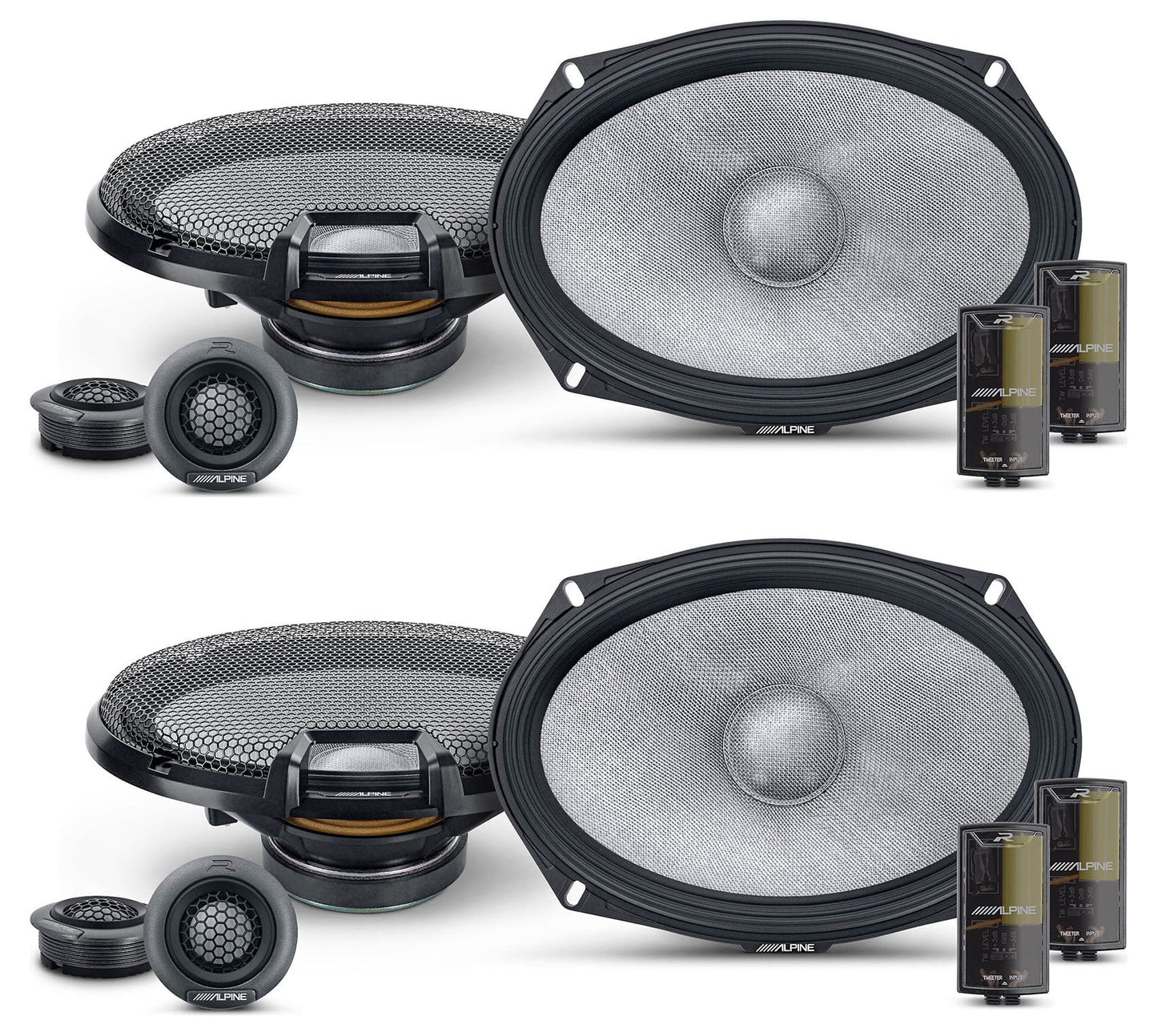 (2) Pairs Alpine R2-S69C 6&#215;9&#8243; 2-Way Component Car Audio Speakers High-Resolution