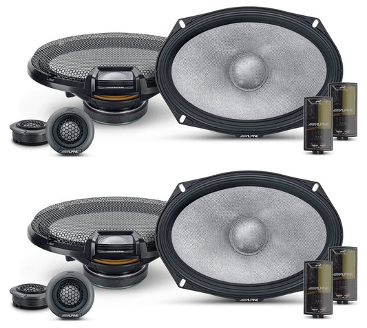 (2) Pairs Alpine R2-S69C 6&#215;9&#8243; 2-Way Component Car Audio Speakers High-Resolution