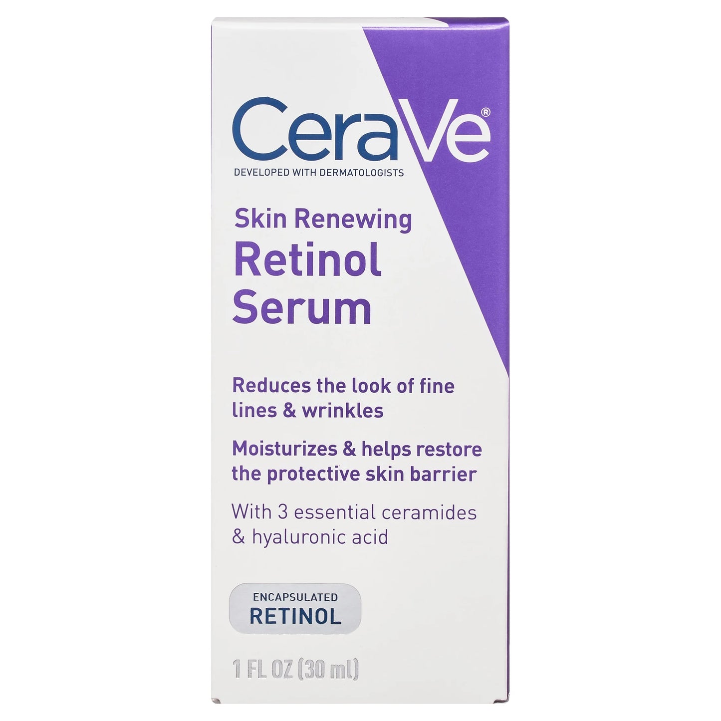 CeraVe Skin Renewing Retinol Face Serum with Niacinamide &#038; Hyaluronic Acid for All Skin Types, 1 fl oz