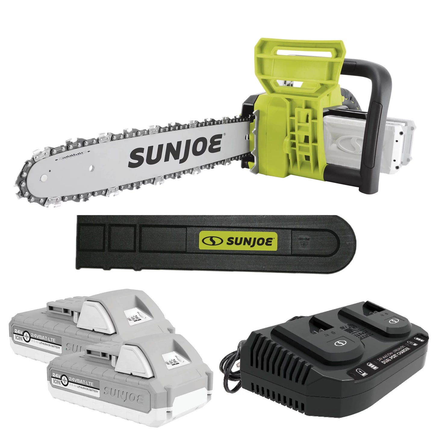 Sun Joe 48V Cordless 16-inch Chainsaw, 2 x 2.0-Ah Batteries &#038; Charger