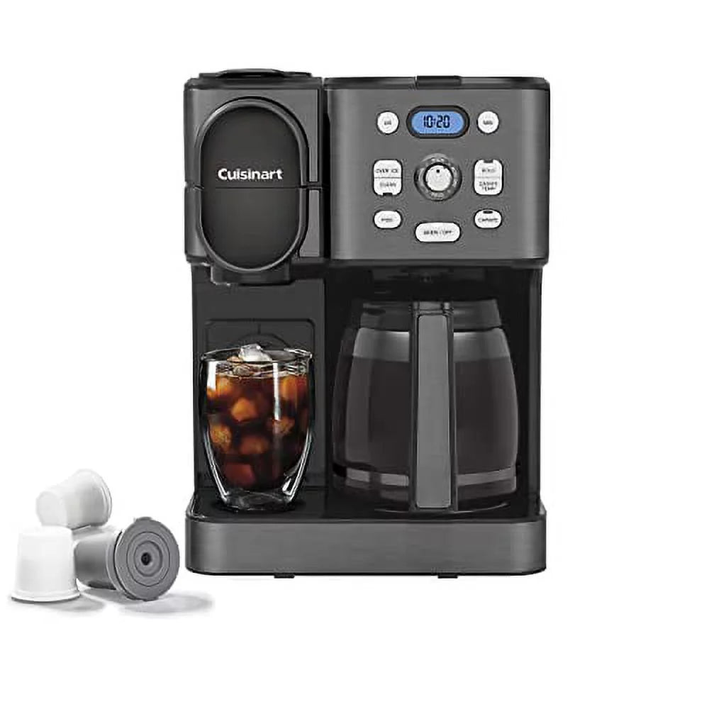 Cuisinart 2-IN-1 Center Combo Brewer Coffee Maker, Black Stainless