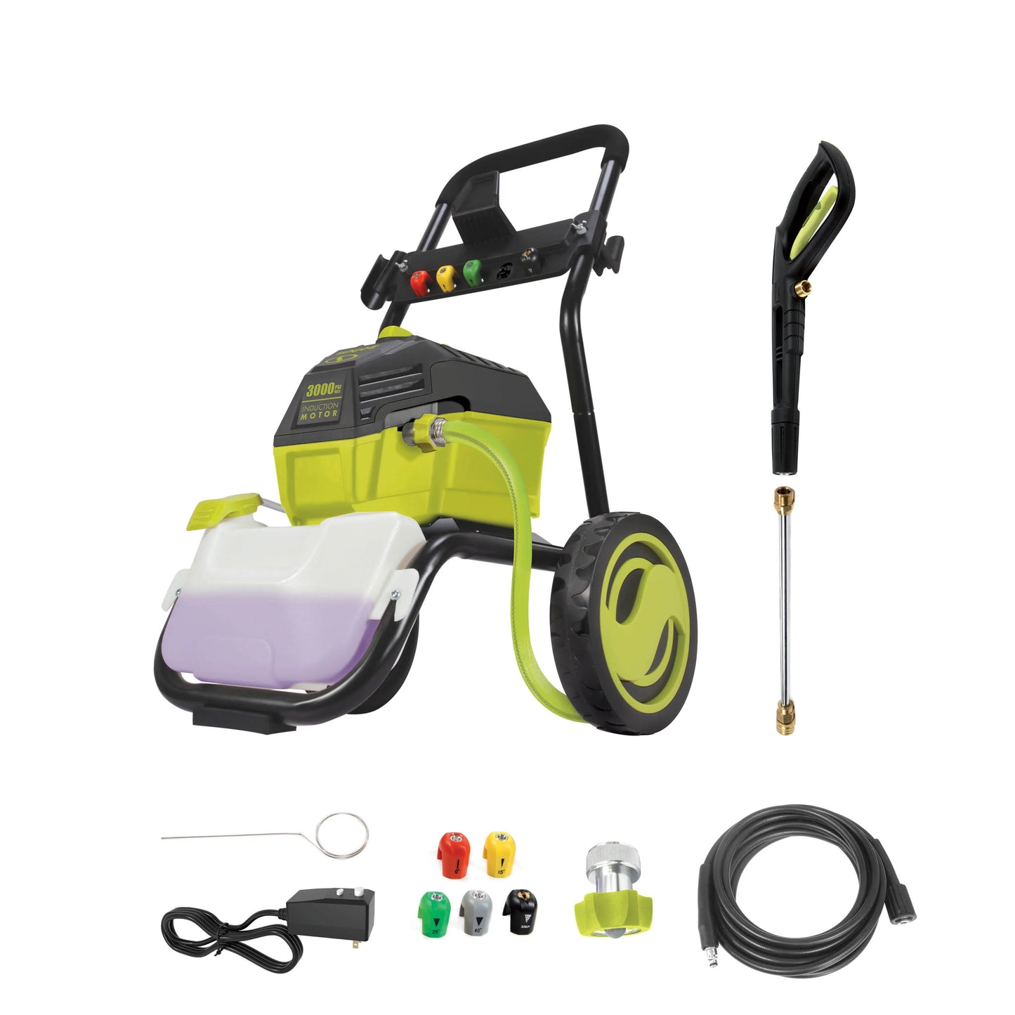 Sun Joe Electric Pressure Washer, Brushless Induction Motor, Quick Connect Nozzles &#038; Extension Wand