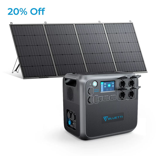 Bluetti AC200MAX Portable Power Station,2048Wh Capacity Solar Generator,W/420W Solar Panel,2200W AC Output for Home Backup, RV Camping, Emergency