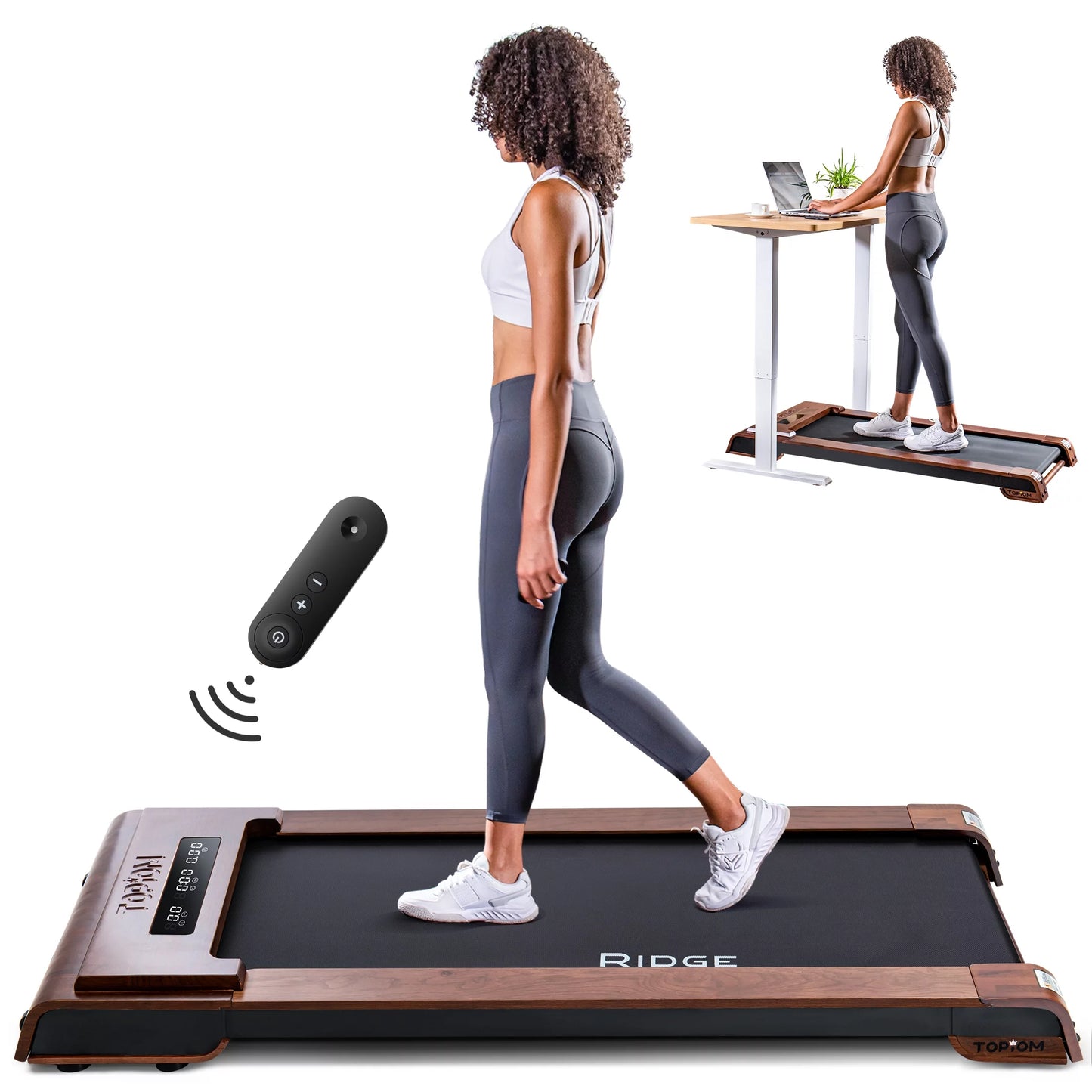 Topiom Walking Pad 2.25HP 310 lb Capacity Under Desk Treadmill 0.3-4 mhp Installation-Free