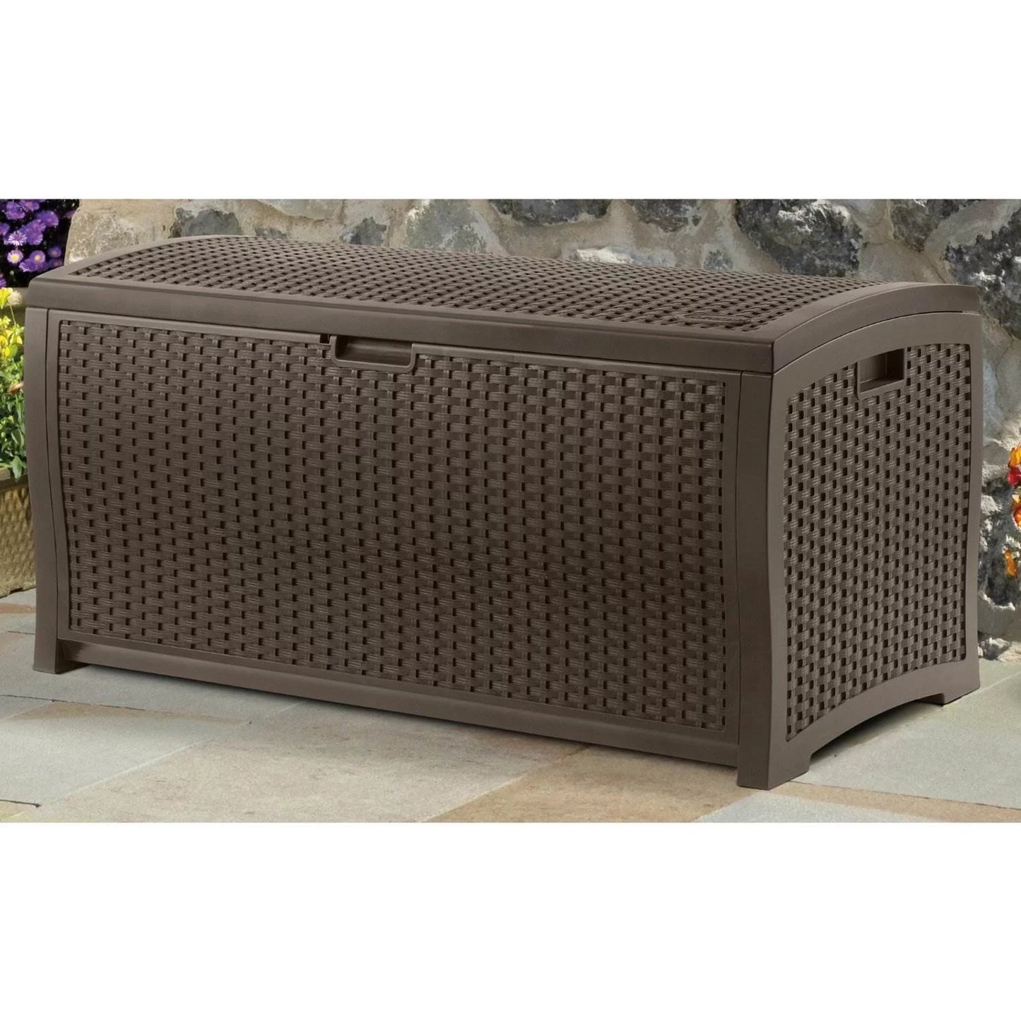 Suncast Resin 99-Gallon Deck Box &#8211; Mocha Brown &#8211; DBW9200- 52 in D x 27.5 in H x 27.6 in W