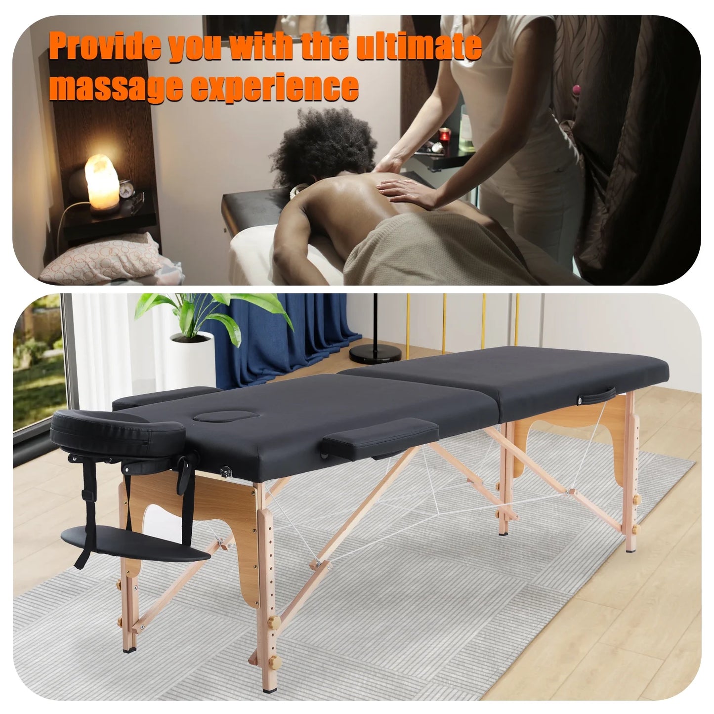 VIRRMO Massage Table Portable with Neck Stretcher, 84 inch Massage Bed Adjustable Lash Bed Massage Bed Tattoo Table for Eyelash Extensions Beauty Tattoo