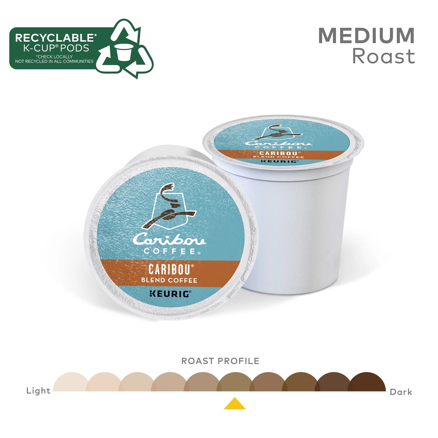 Caribou Coffee, Caribou Blend Medium Roast K-Cup Coffee Pods, 24 Count