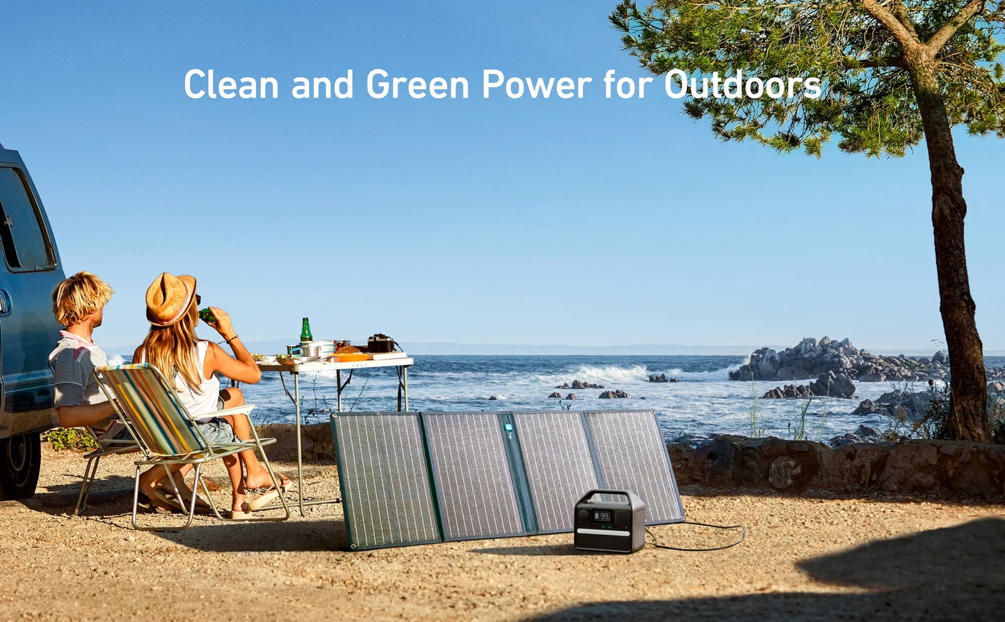 Anker 625 Solar Panel 100W Portable Solar Generator Compatible with Powerhouse for Camping, Hiking, Blackouts