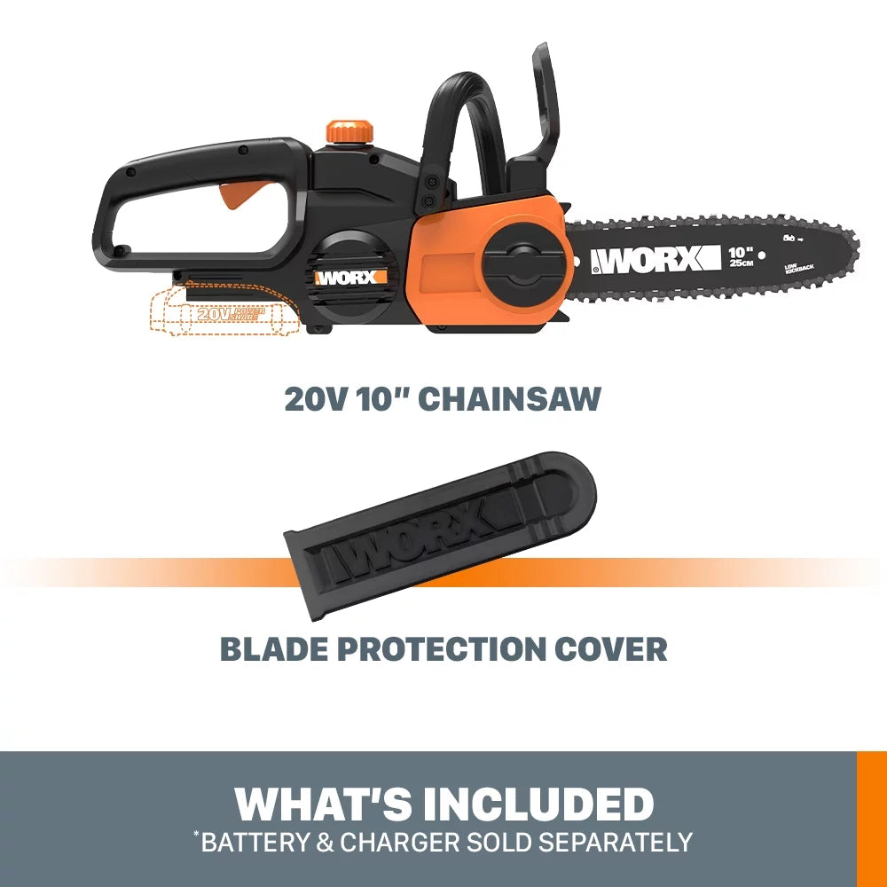 Worx WG322.9 20V Power Share 10&#8243; Cordless Chainsaw with Auto-Tension (Tool Only)