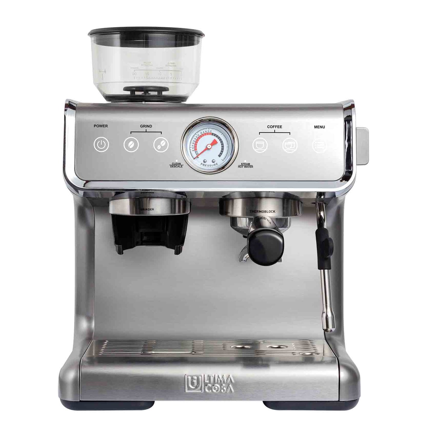 Ultima Cosa New Presto Bollente Semi-Automatic Espresso Machine &#8211; Silver &#8211; 2 Litre Water Tank