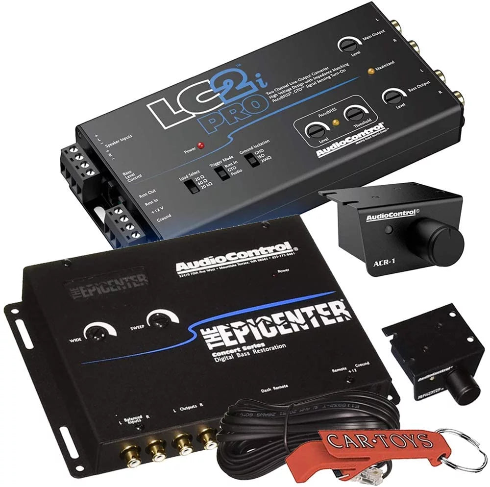 AudioControl The EPICENTER Bass Restoration Processor (Black) with Remote and LC2i PRO 2-Channel Line Output Converter Bundle