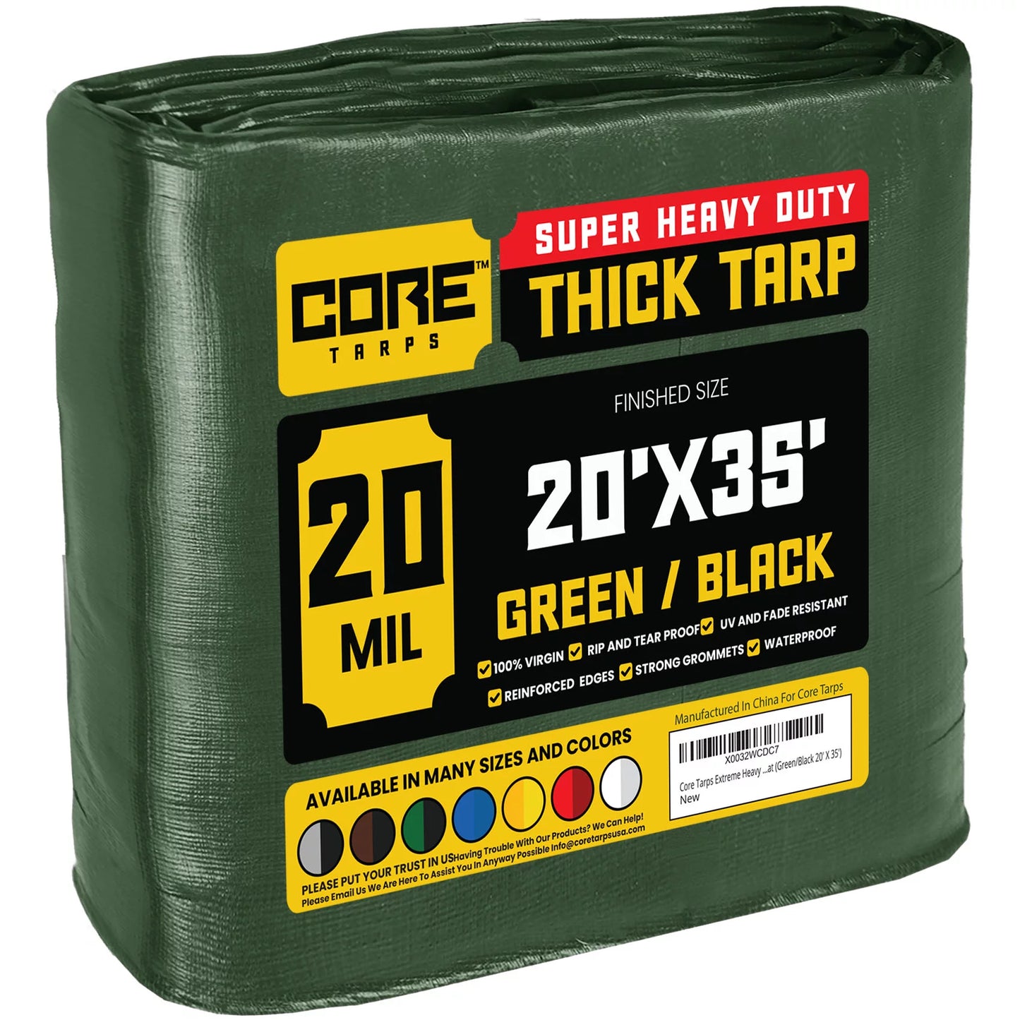 Core Tarps Extreme Heavy Duty 20 Mil Tarp, White 12?? X 12??