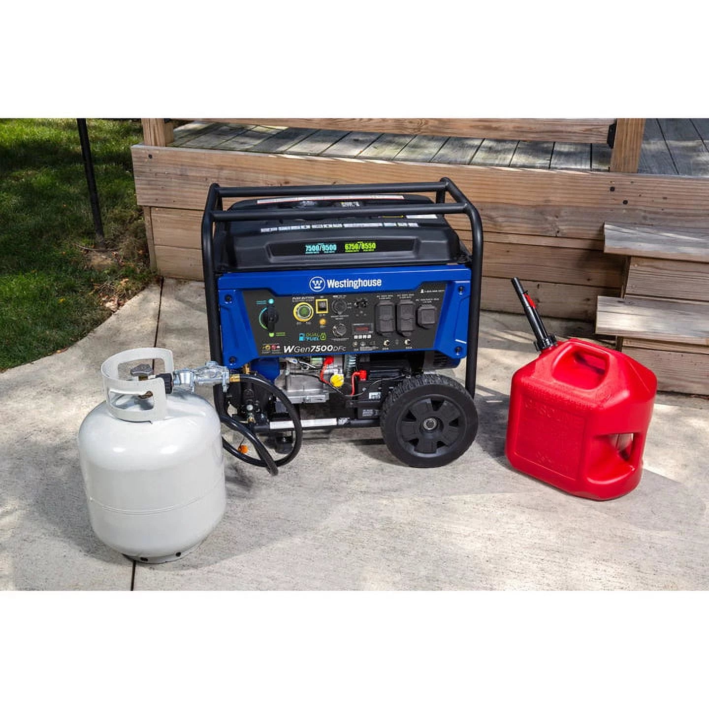 Westinghouse 9500 Peak Watt Home Backup Dual Fuel Portable Generator, Transfer Switch Ready, CO Sensor