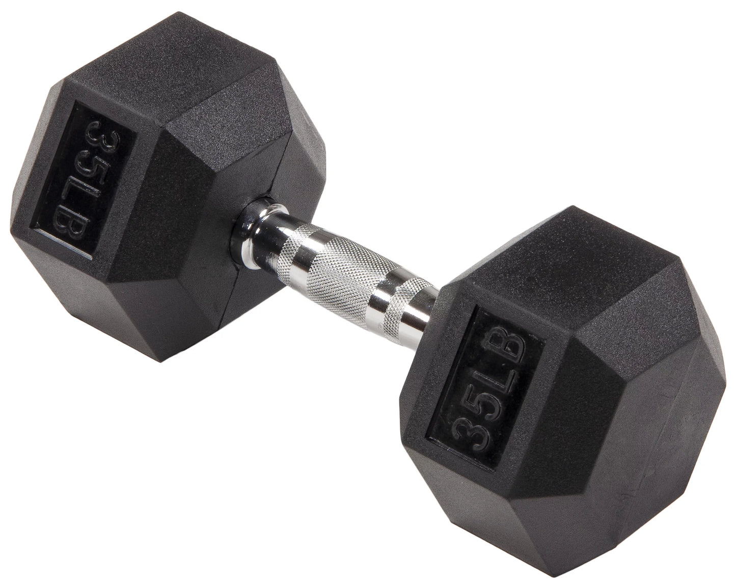 BalanceFrom Rubber Encased Hex Dumbbell, 35LBs, Single