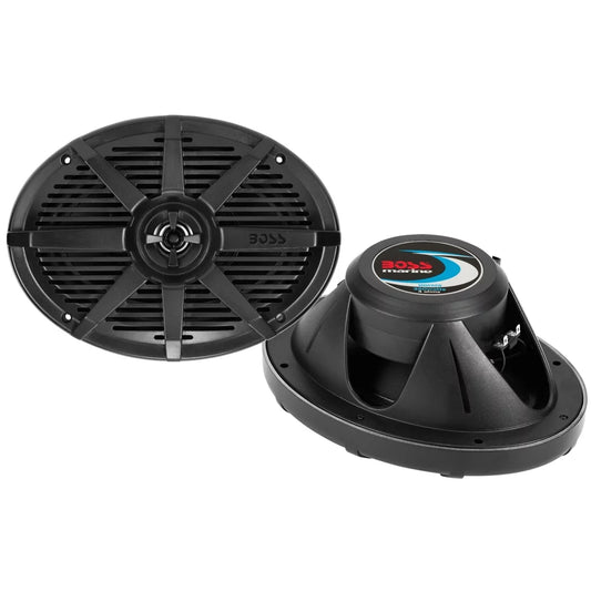 BOSS Audio Systems MR692B 6 x 9 Inch Marine Stereo Speakers &#8211; 350 Watts Max, 2 Way, Full Range Audio, Tweeters, Weatherproof, Sold in Pairs