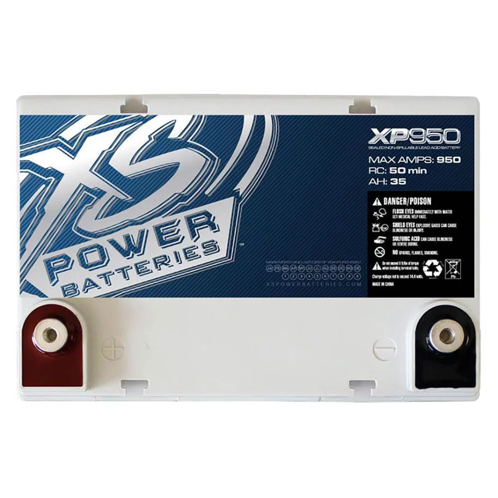 XS Power XP950 12 Volt AGM 950 Amp Power Cell Car Audio Battery with Hardware