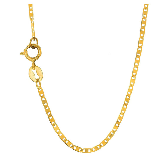 10k Solid Yellow Gold 1.2mm Mariner Chain Necklace 16 18 20 24