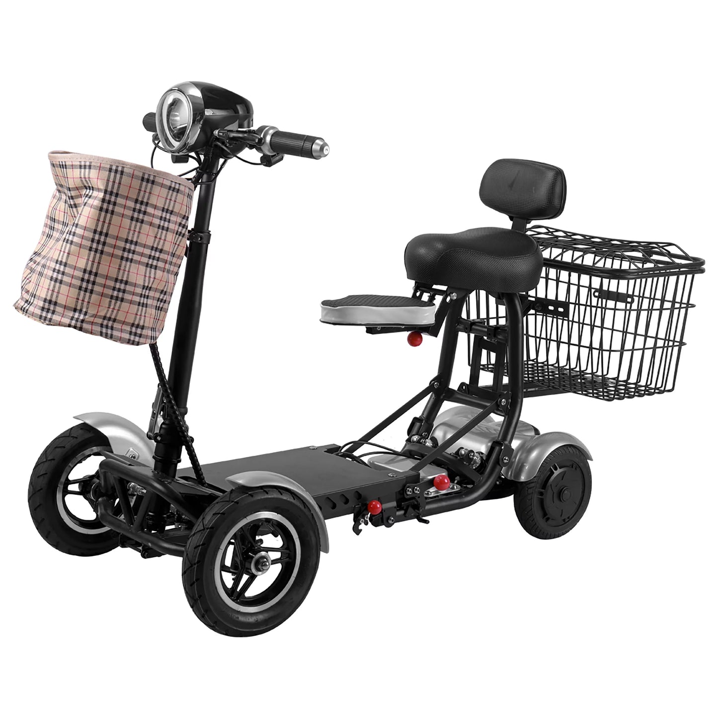 Bangeran 4 Wheel Foldable Electric Scooter, Adjustable Handlebar Up to 12 Miles &#8211; Carbonfiber