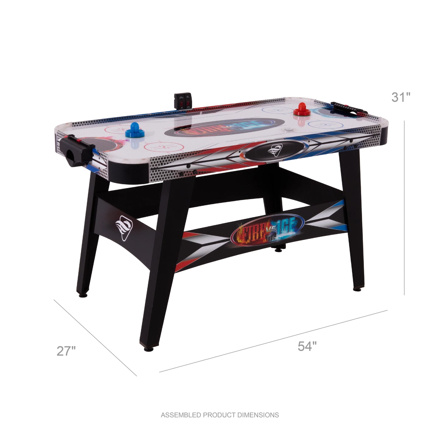 Triumph Fire &#8216;n Ice LED Light-Up 54&#8243; Air Hockey Table Includes 2 LED Hockey Pushers and LED Puck