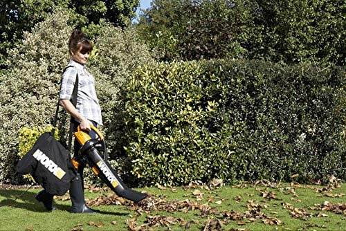 WORX WG509 Corded Electric TriVac Blower/Mulcher/Vacuum &#038; Impellar Bag and Strap