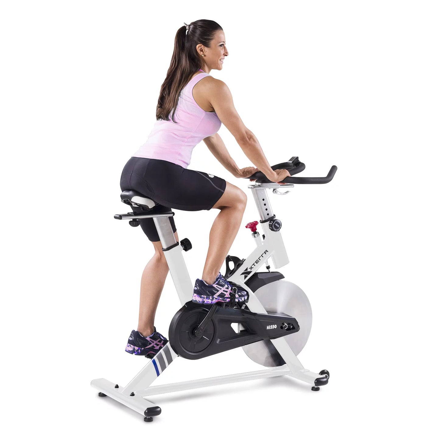 XTERRA Fitness MB550 Indoor Cycling Exercise Bike with 48.5 lb Flywheel, Wireless LCD Display, Unlimited Micro-Adjustment Resistance Levels