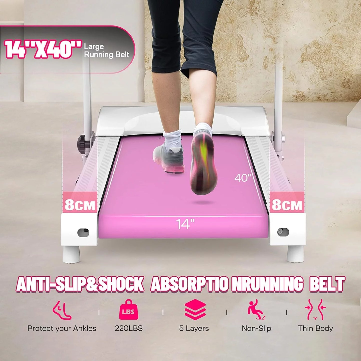 2.5 HP Foldable Electric Clearance Treadmill Running Machine with 12 Pre-Set Programs 7.4 MPH Max Speed LCD Display for Home Use Fast-Burning Walking Treadmill