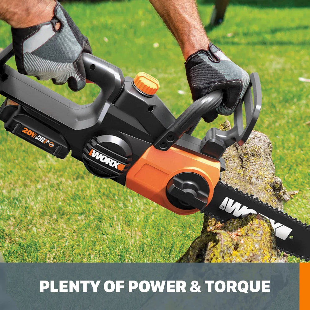 Worx WG322.9 20V Power Share 10&#8243; Cordless Chainsaw with Auto-Tension (Tool Only)