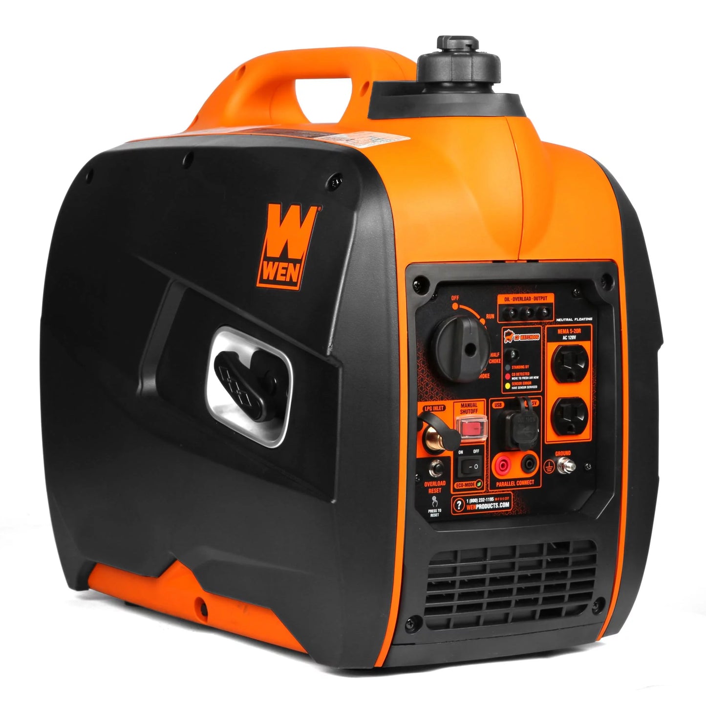 WEN Super Quiet 2500-Watt Portable Dual Fuel Inverter Generator with Fuel Shut-Off and CO Sensor