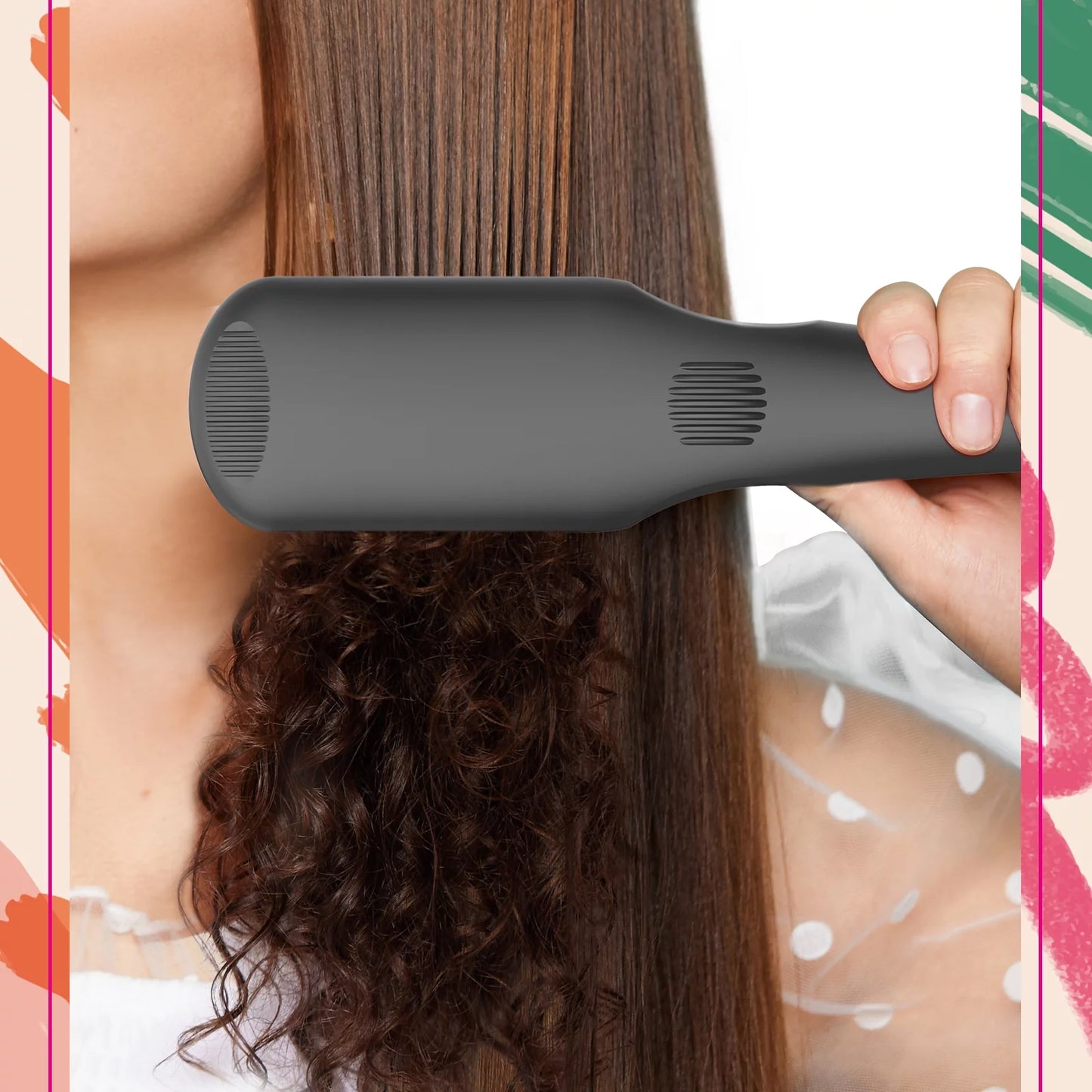 TYMO Ionic Hair Straightener Brush &#8211; Enhanced Ionic Straightening Brush with 16 Heat Levels for Frizz-Free Silky Hair, Anti-Scald &#038; Auto-off Safe &#038; Easy to Use