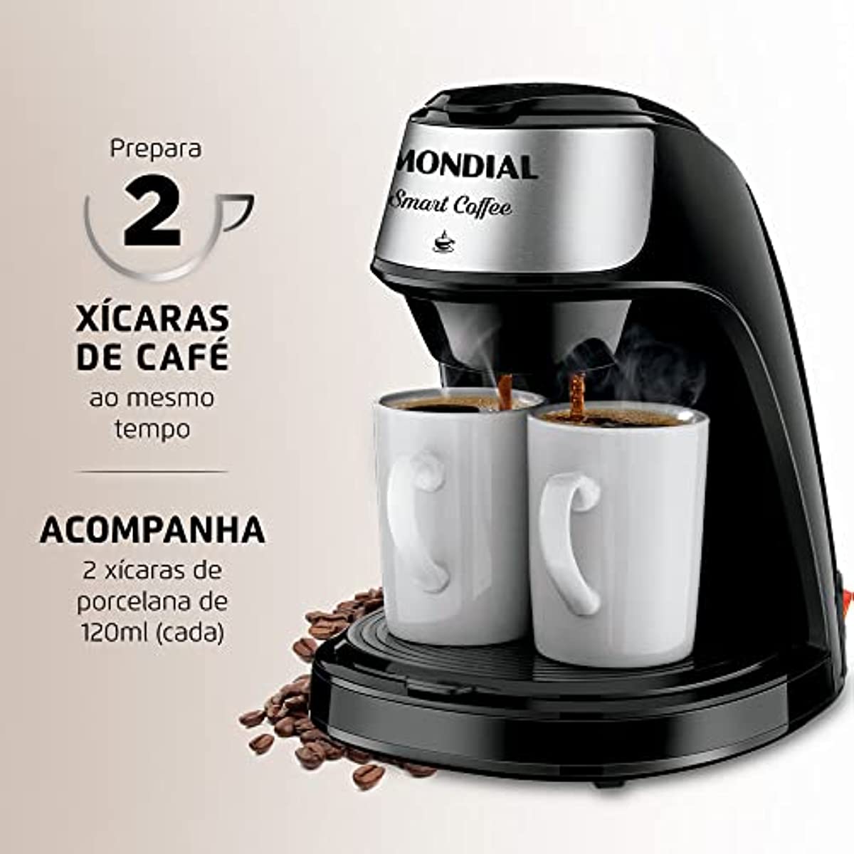 Cafeteira Mondial 2 xícaras Smart Coffee C-42-2X-BI CAFETEIRA C-42-2X-BI 127V/60HZ 2 XÍCARAS