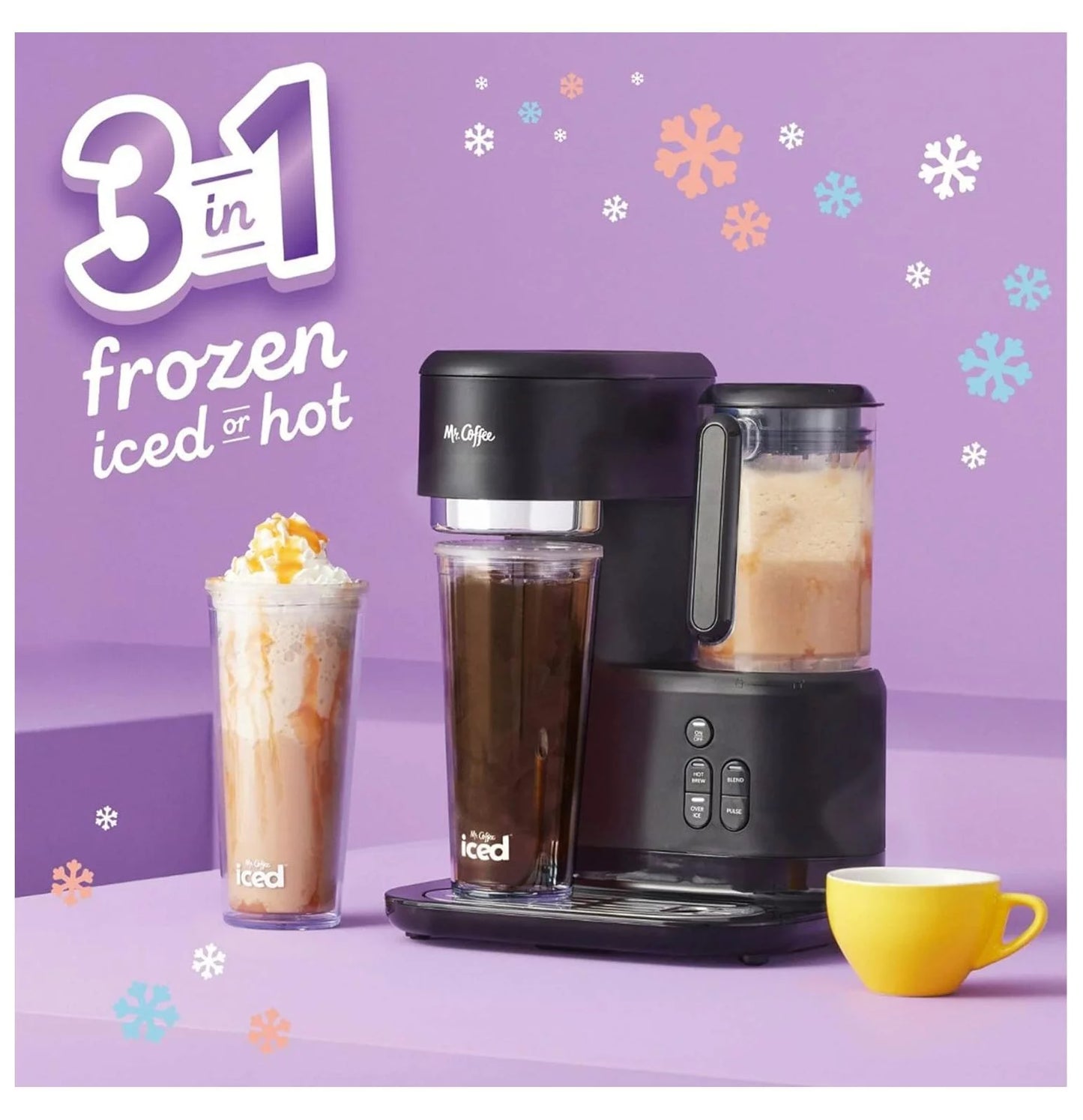 CintBllTer Single-Serve 3-in-1 Iced and Hot Coffee and Tea Maker and Blender with Reusable Filter, , Recipe Book, 2 s, Lids and Straws