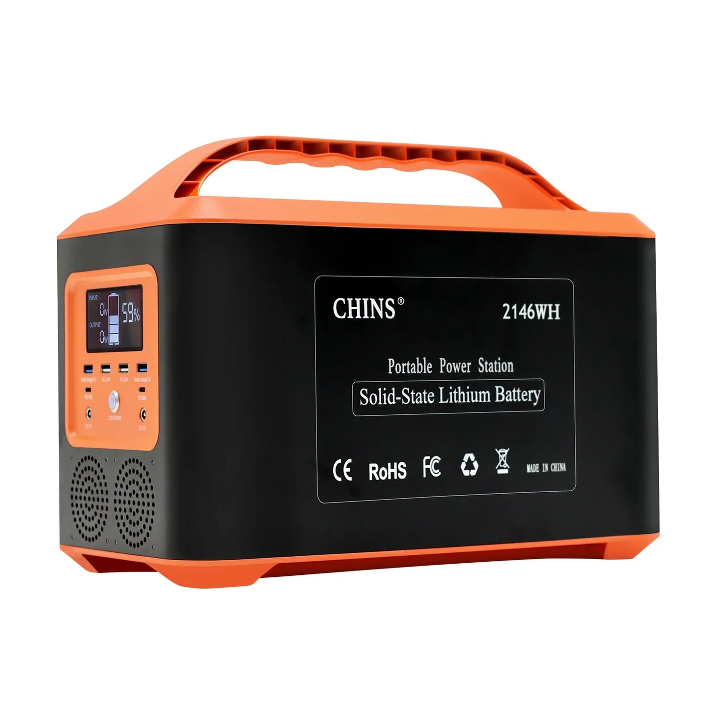 CHINS Portable Power Station 2146WH Solid state lithium Battery for Home Backup, Emergency, Outdoor Camping