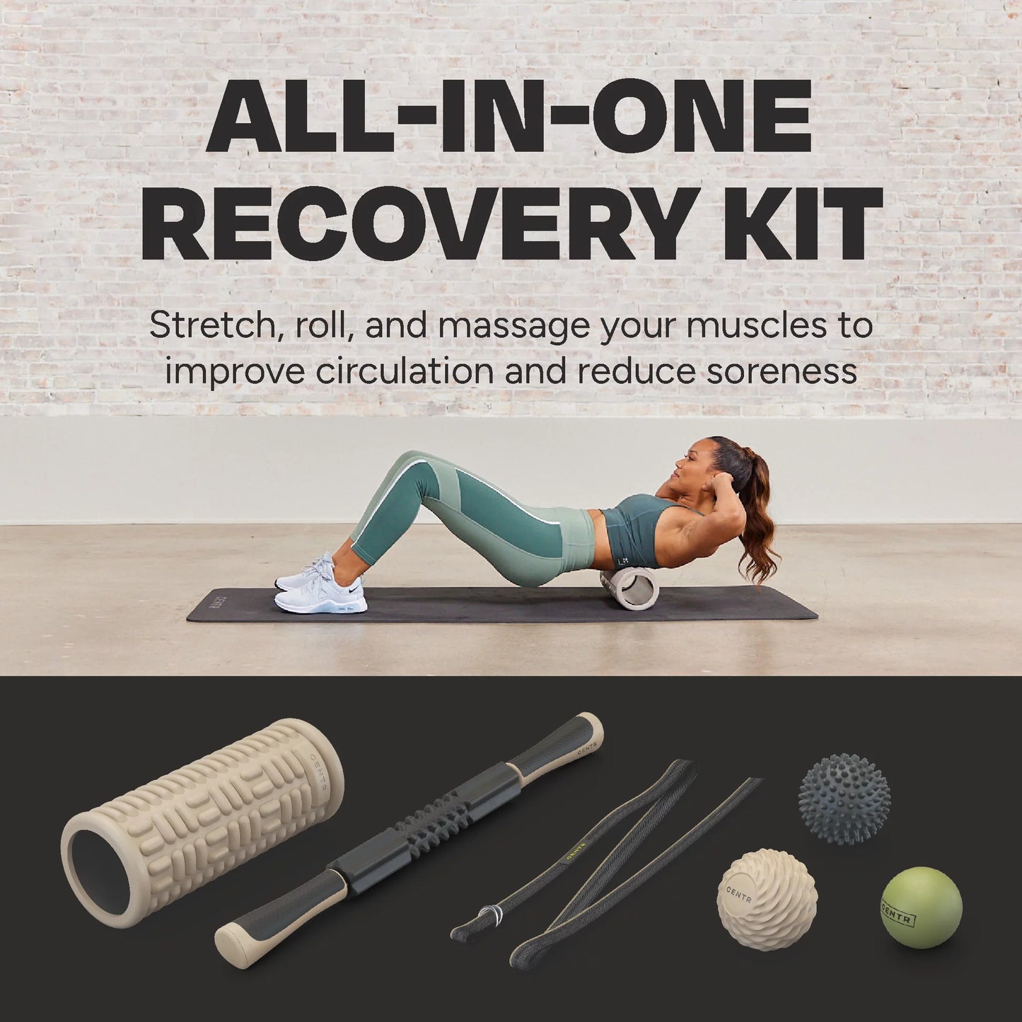 Centr by Chris Hemsworth Recovery Kit, Targets Sore Muscles, 6-Piece Set with 3-Month Centr Membership