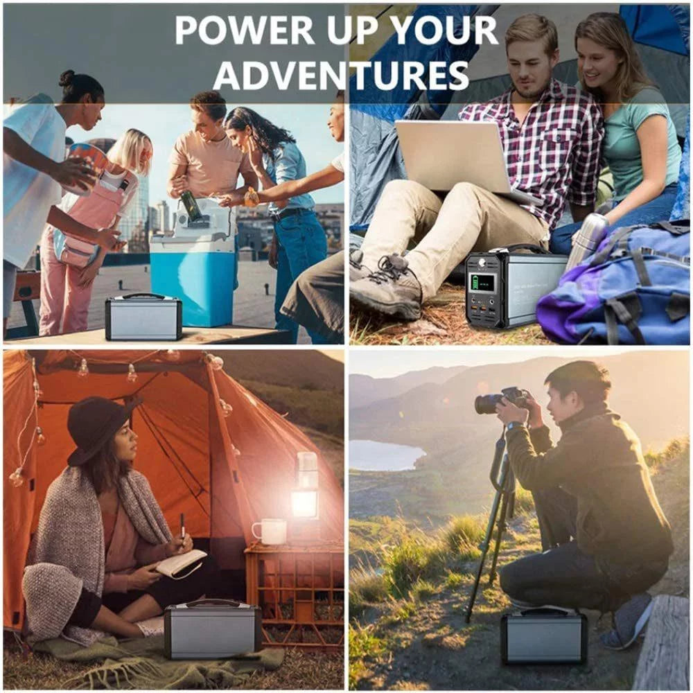 300W Solar Generator, FlashFish 60000mAh Portable Power Station Camping Generator with Portable Solar Panel and Charger