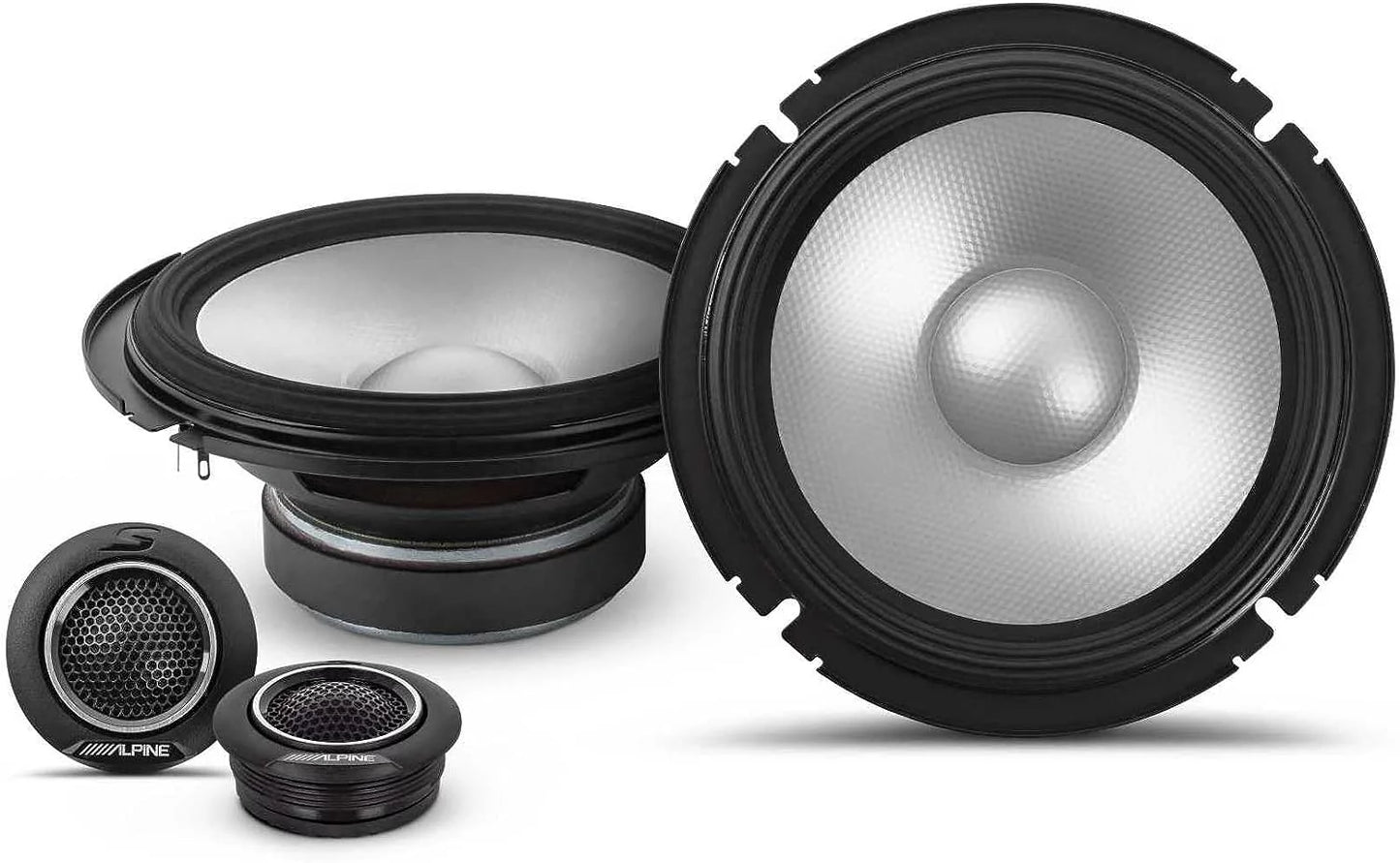 Alpine S-Series S2-S65C 6.5&#8243; 2-Way 240 Watt Component Car Audio Speaker System, Next Generation Hi-Res Certified Separates, 80 W RMS