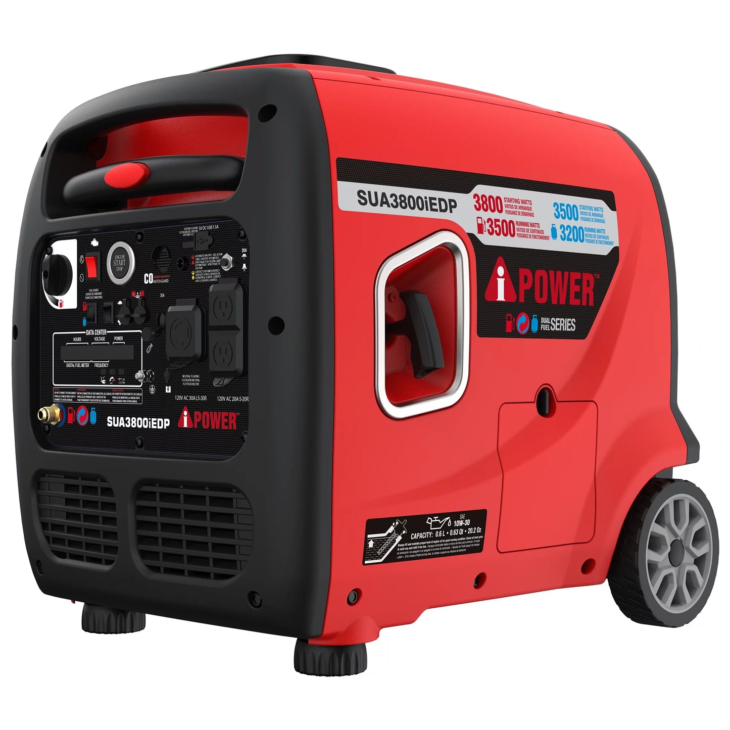 A-iPower 3,800-Watt Remote Start Dual Fuel Portable Inverter Generator with CO Sensor