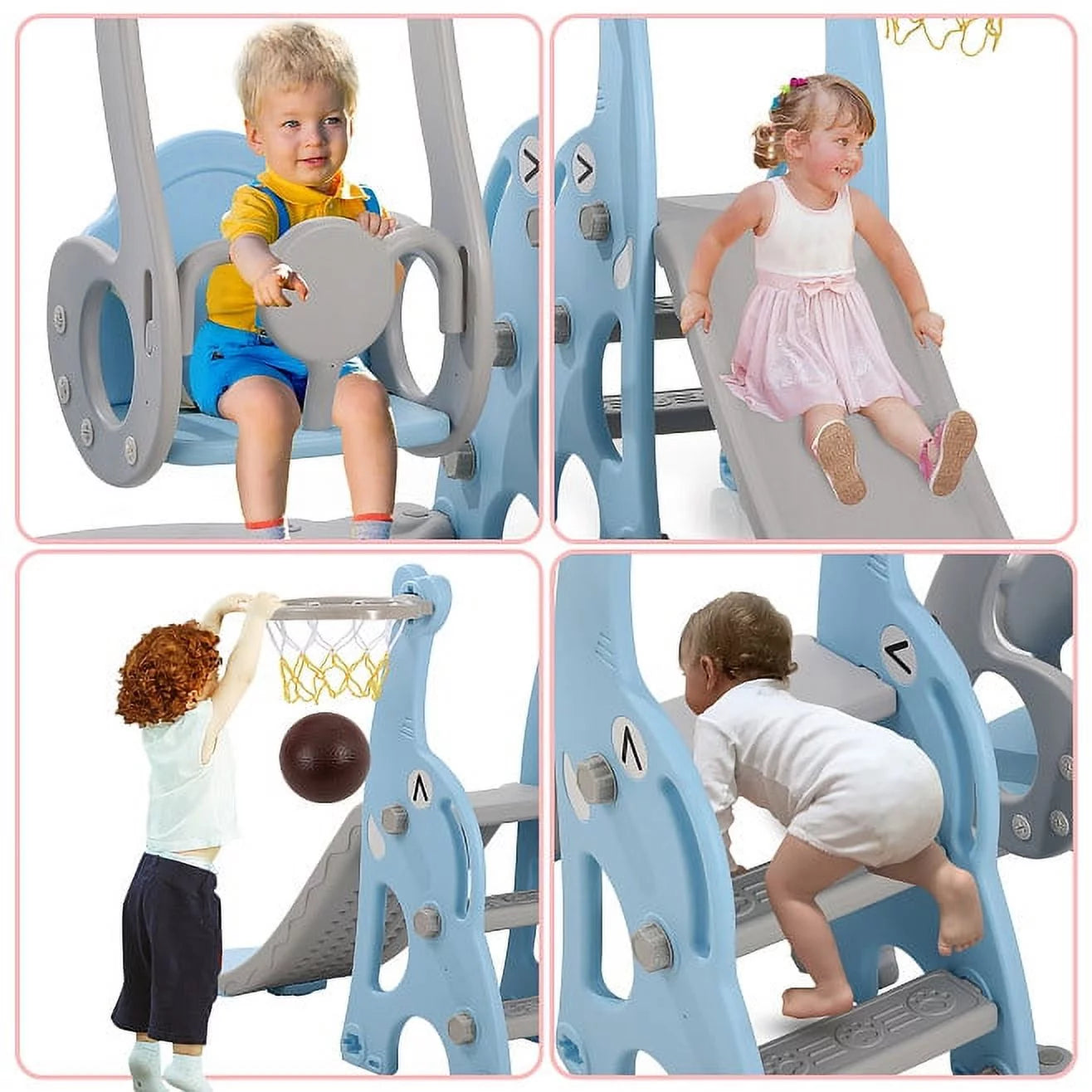 Children&#8217;s slide indoor household multi-function slide swing combination small amusement park baby toy thickening