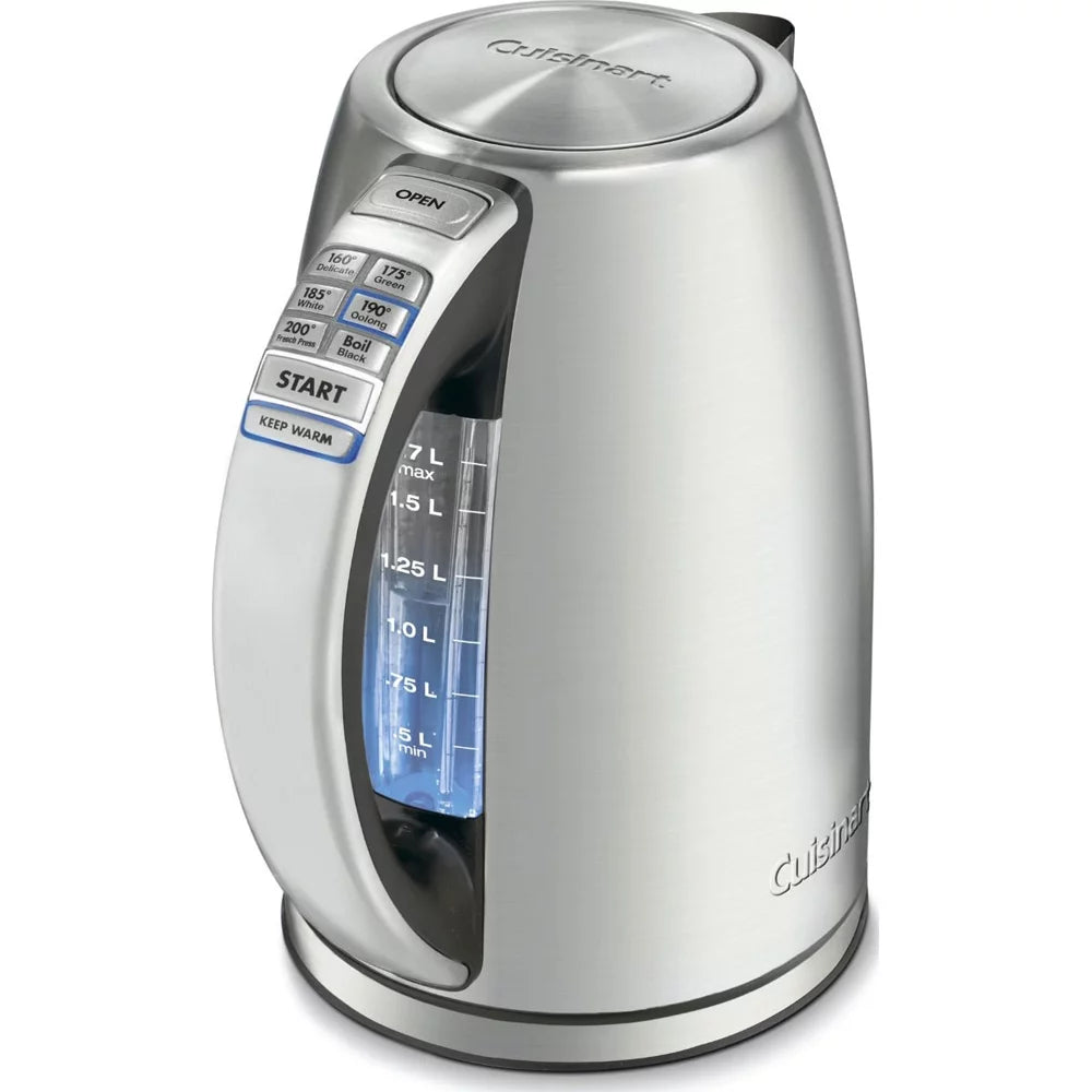 Cuisinart PerfectTemp Cordless Electric Kettle Brushed Stainless Steel (CPK-17) with 1 Year Extended Warranty