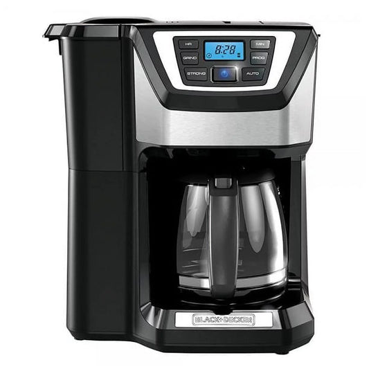 BLACK+DECKER CM5000B Mill &#038; Brew 12-Cup Programmable Coffeemaker with Built-In Grinder, Black/Stainless Steel